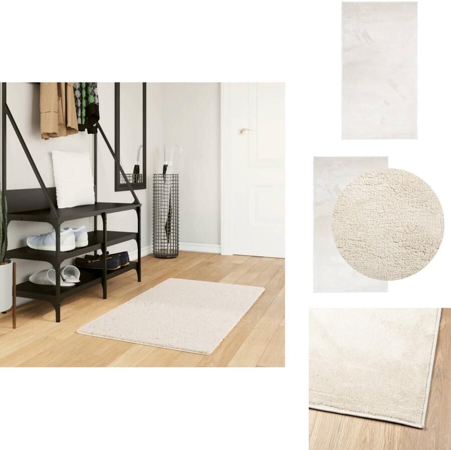 VidaXL Vloerkleed Vloerkleden Tapijt Vloerbedekking Vloerkleed OVIEDO laagpolig 60x110 cm beige