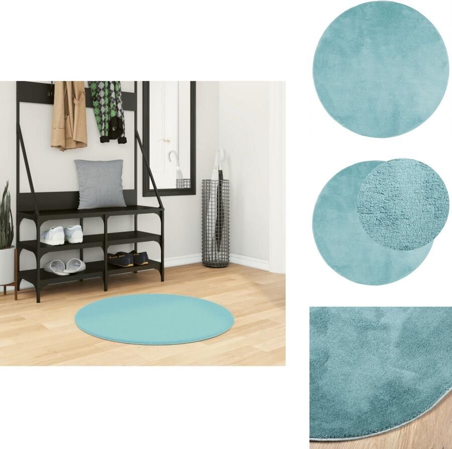 VidaXL Vloerkleed Vloerkleden Tapijt Vloerbedekking Vloerkleed OVIEDO laagpolig Ø 80 cm groen