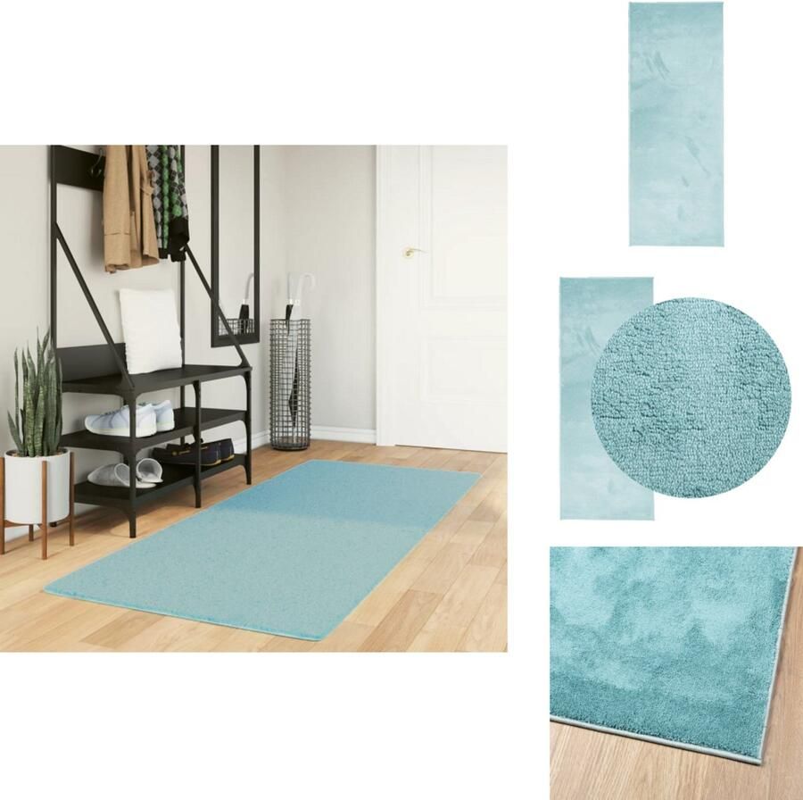 VidaXL Vloerkleed Vloerkleden Tapijt Vloerbedekking Vloerkleed OVIEDO laagpolig 80x200 cm groen