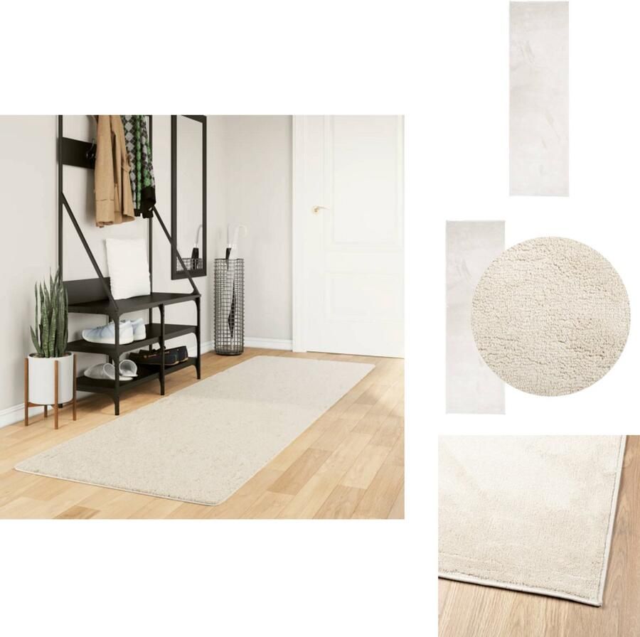VidaXL Vloerkleed Vloerkleden Tapijt Vloerbedekking Vloerkleed OVIEDO laagpolig 80x250 cm beige