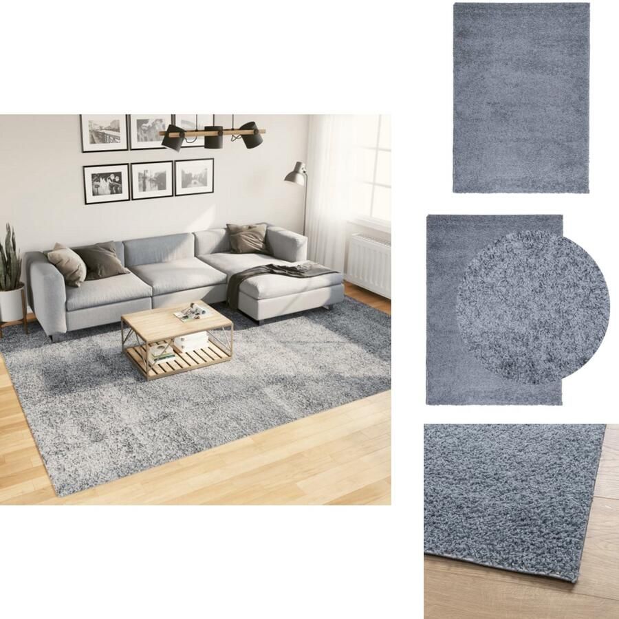 VidaXL Vloerkleed Vloerkleden Tapijt Vloerbedekking Vloerkleed PAMPLONA shaggy hoogpolig modern 240x340 cm blauw
