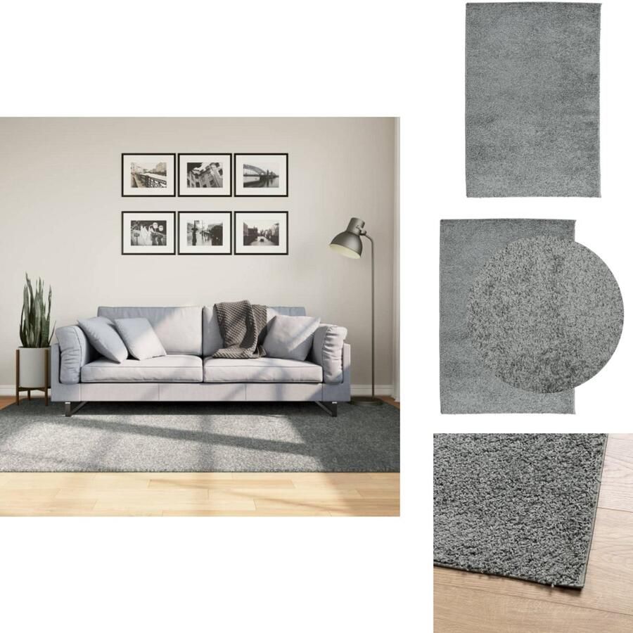 VidaXL Vloerkleed Vloerkleden Tapijt Vloerbedekking Vloerkleed PAMPLONA shaggy hoogpolig modern 160x230 cm groen