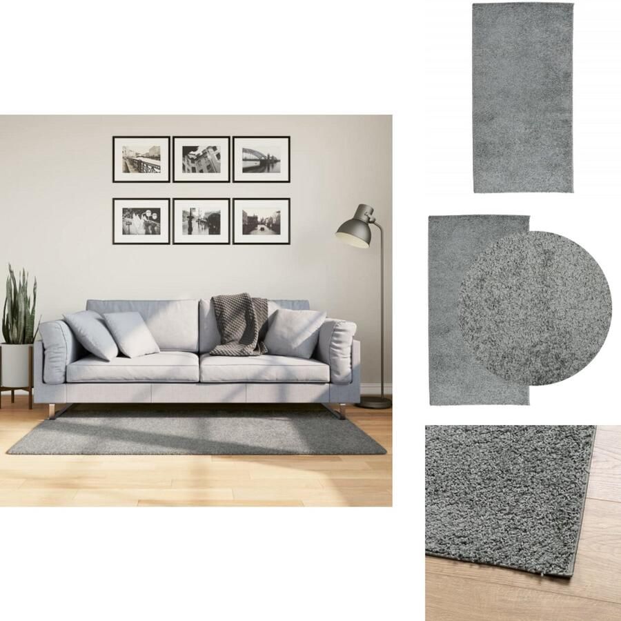 VidaXL Vloerkleed Vloerkleden Tapijt Vloerbedekking Vloerkleed PAMPLONA shaggy hoogpolig modern 80x150 cm groen