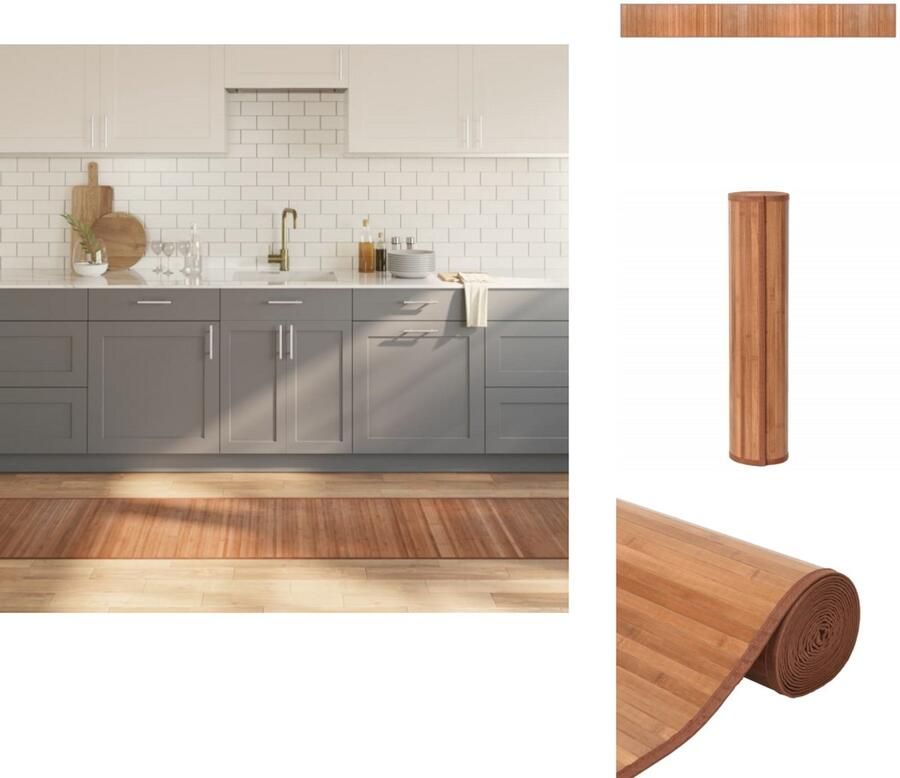 VidaXL Bamboe Vloerkleed 60x500 cm Natuurlijk Design Bamboevloerkleed Vloertegels Vloerkleden Kamerdecoratie Living Accessoires