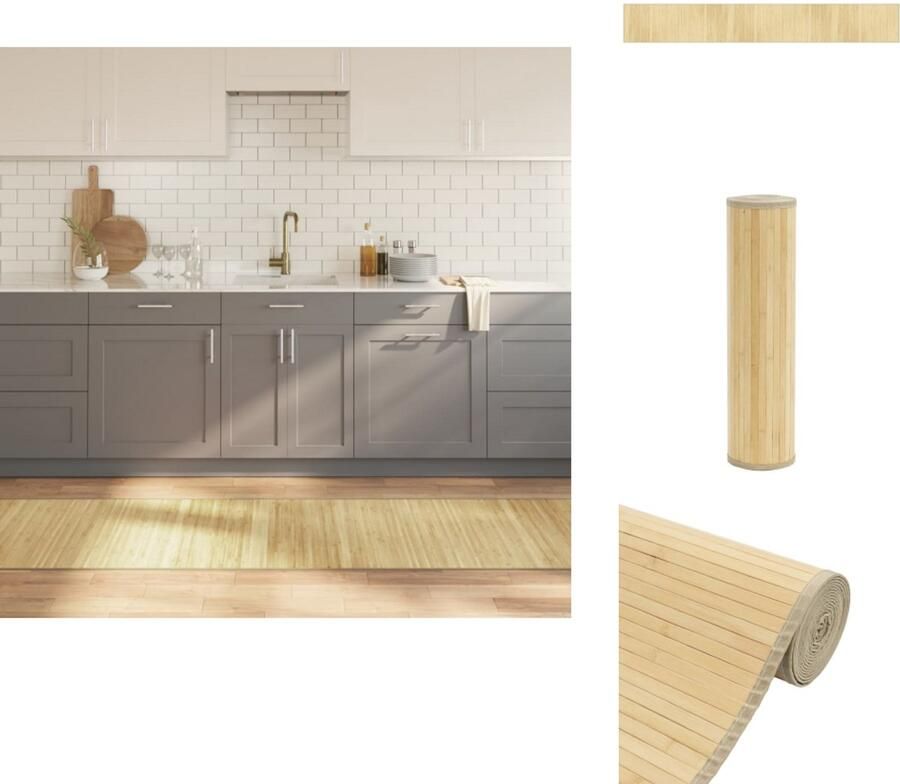 VidaXL Bamboe Vloerkleed 70x500cm Licht Natuurlijk Bamboetapijt Vloerkleden Natuurlijk Tapijt Livingroom Decoratie Modern Tapijt - Foto 2