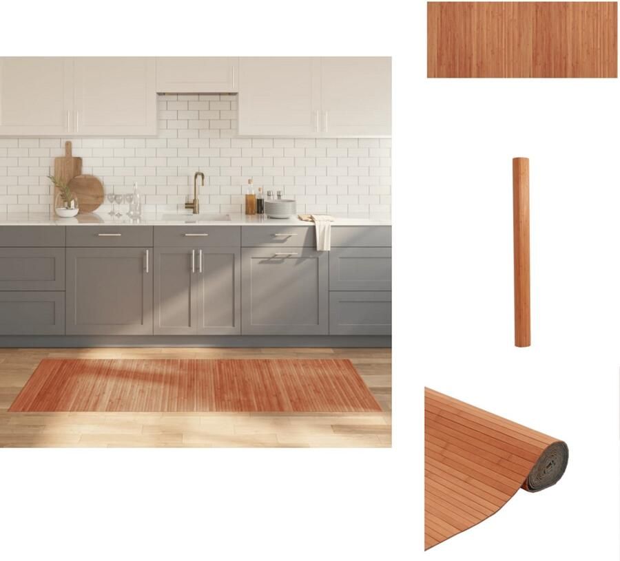 VidaXL Vloerkleed Vloerkleden Tapijt Vloerbedekking Vloerkleed rechthoekig 80x200 cm bamboe bruin