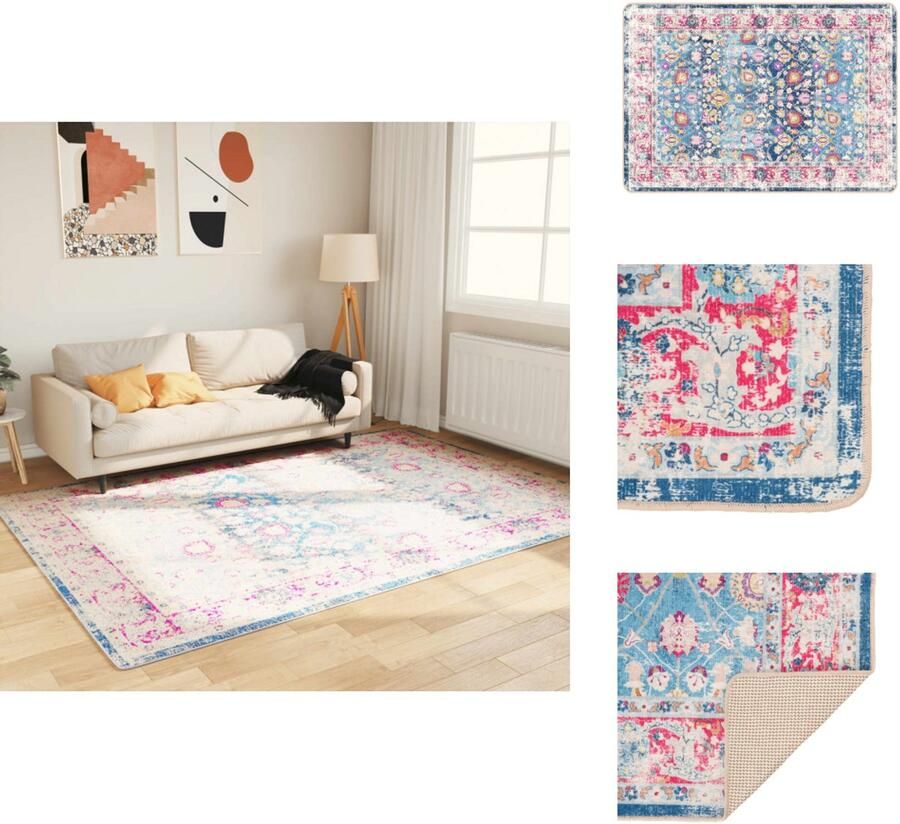 VidaXL Vloerkleed Vloerkleden Tapijt Vloerbedekking Vloerkleed wasbaar anti-slip 160x230 cm meerkleurig