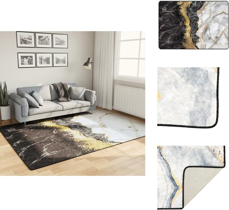 VidaXL Vloerkleed Vloerkleden Tapijt Vloerbedekking Vloerkleed wasbaar anti-slip 160x230 cm meerkleurig
