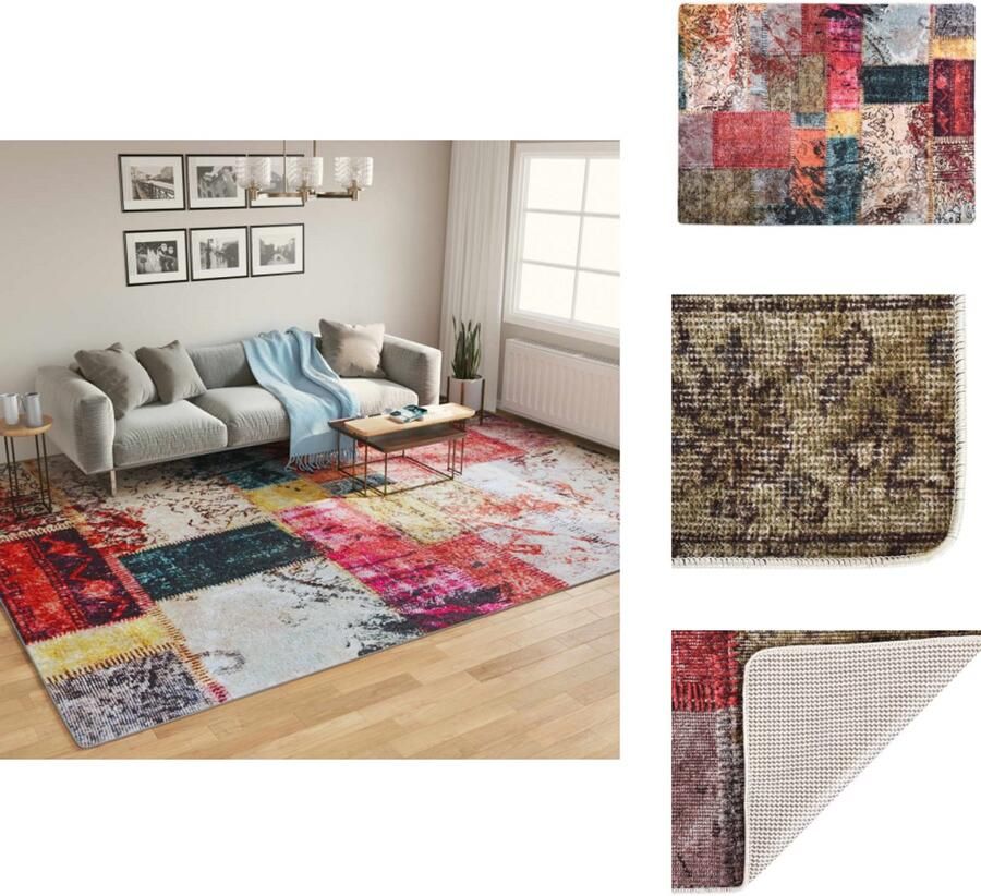 VidaXL Vloerkleed Vloerkleden Tapijt Vloerbedekking Vloerkleed wasbaar anti-slip 400x300 cm meerkleurig