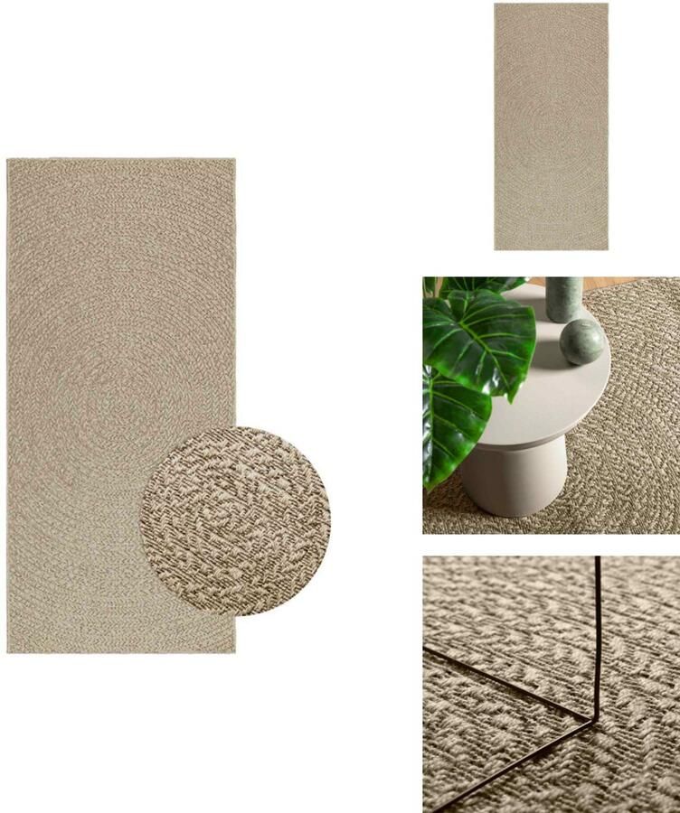 VidaXL Vloerkleed Vloerkleden Tapijt Vloerbedekking Vloerkleed ZIZUR beige binnen en buiten 100x200 cm jute look
