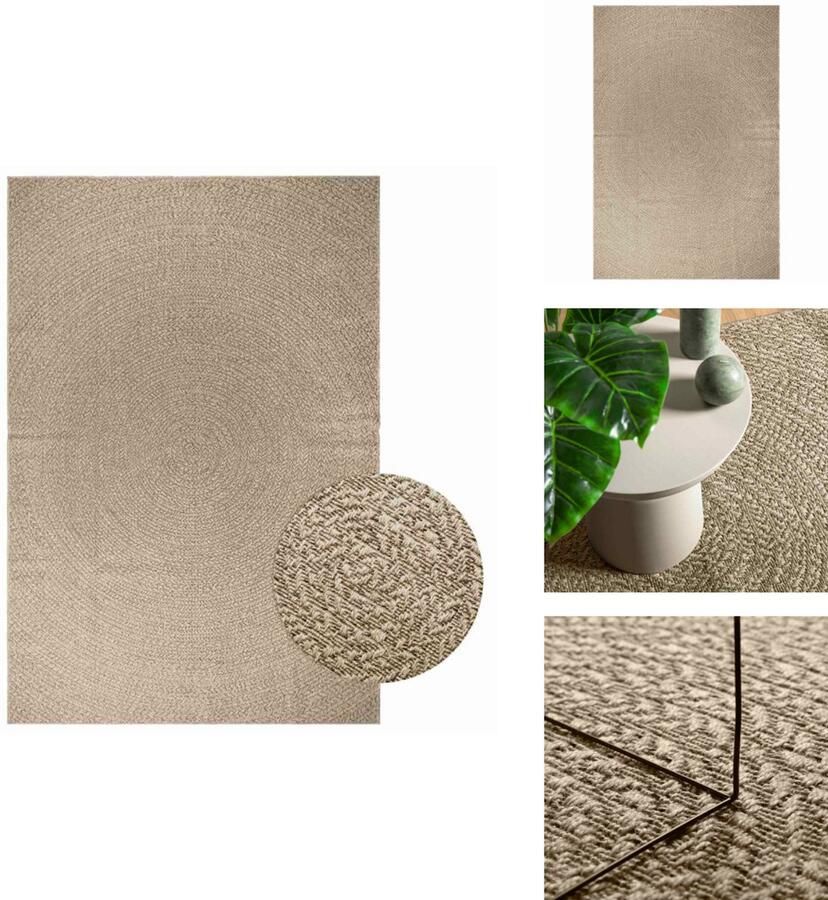 VidaXL Vloerkleed Vloerkleden Tapijt Vloerbedekking Vloerkleed ZIZUR beige binnen en buiten 200x290 cm jute look
