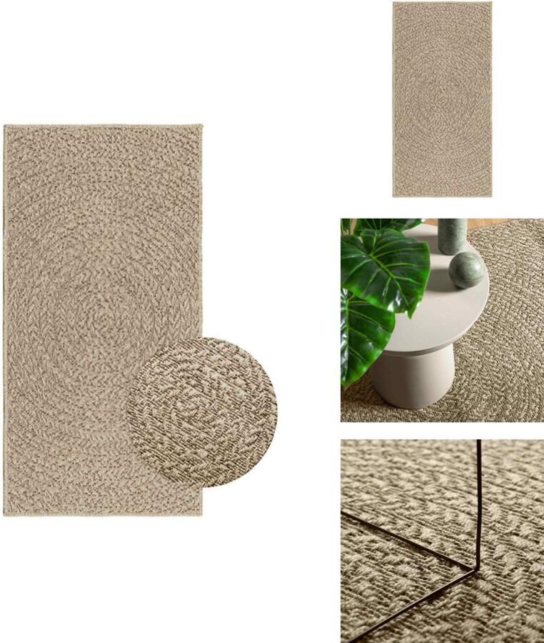 VidaXL Vloerkleed Vloerkleden Tapijt Vloerbedekking Vloerkleed ZIZUR beige binnen en buiten 60x110 cm jute look