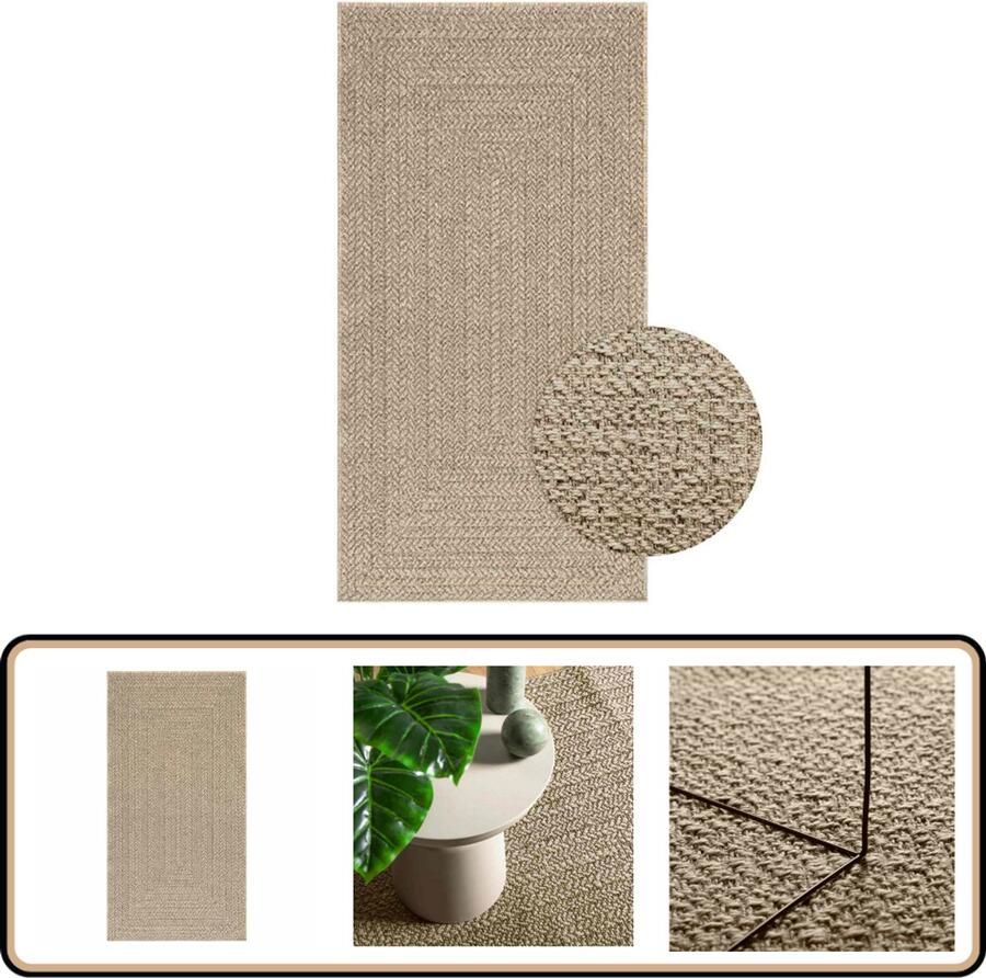 VidaXL Vloerkleed ZIZUR Beige Binnen & Buiten Vloerkleed Outdoor Tapijten Tuintapijt Patio Dekking Balkon Decoratie