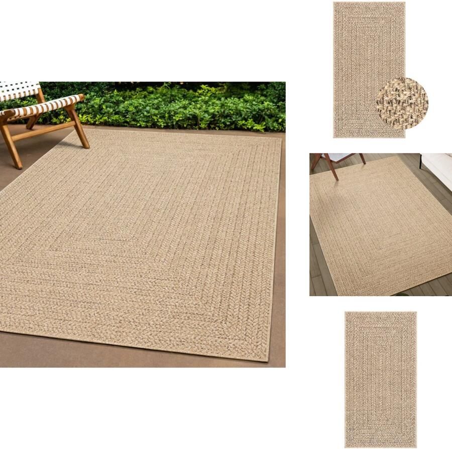 VidaXL Vloerkleed Vloerkleden Tapijt Vloerbedekking Vloerkleed ZIZUR binnen en buiten 60x110 cm jute look