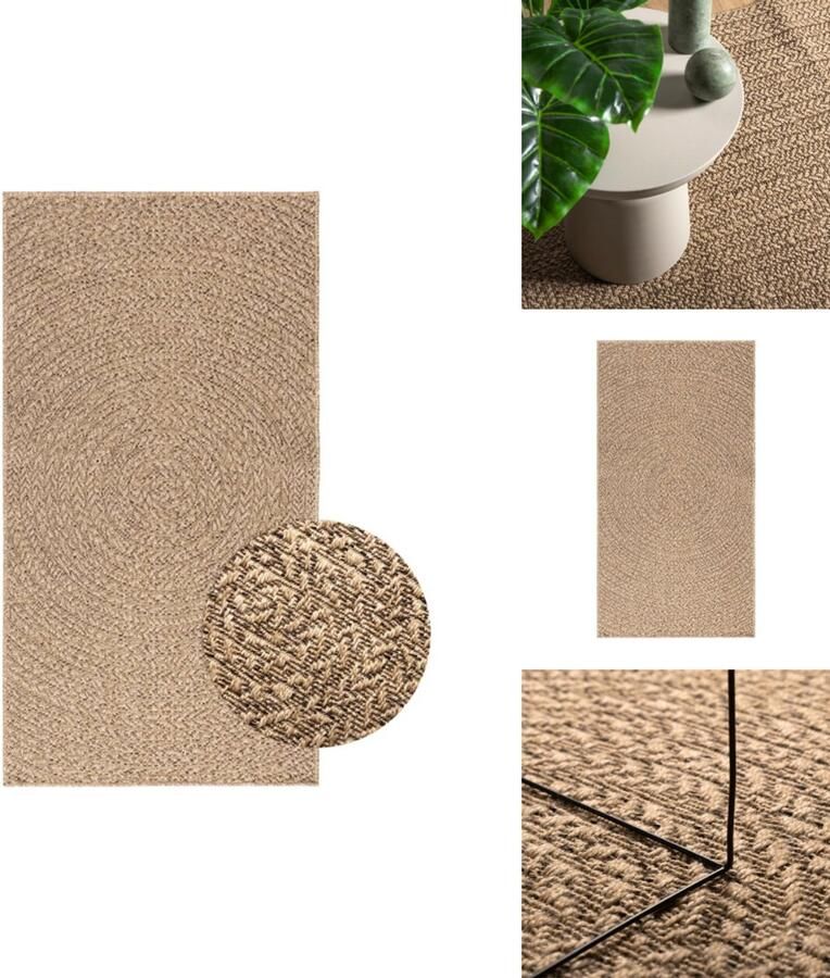 VidaXL Vloerkleed Vloerkleden Tapijt Vloerbedekking Vloerkleed ZIZUR binnen en buiten 80x150 cm jute look