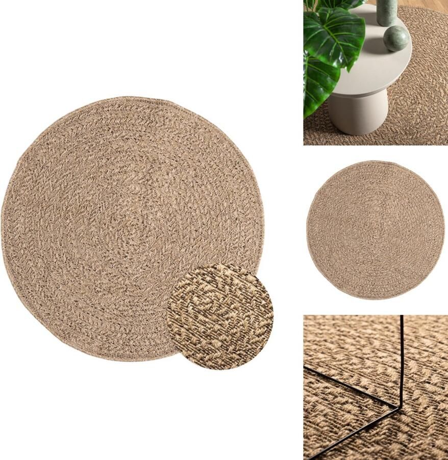 VidaXL Vloerkleed Vloerkleden Tapijt Vloerbedekking Vloerkleed ZIZUR binnen en buiten 90 cm jute look