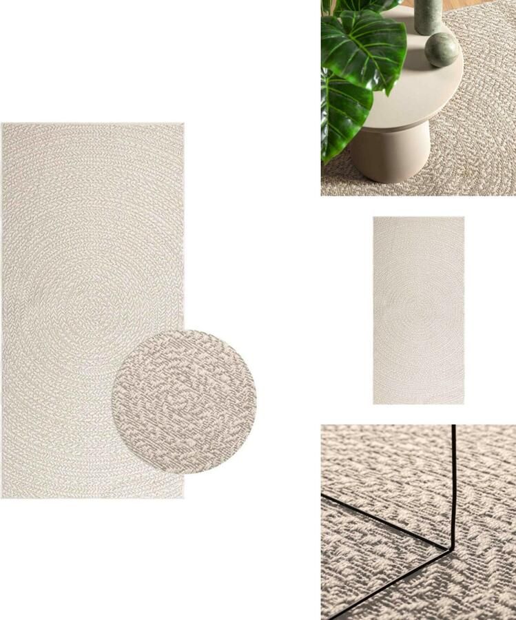 VidaXL Vloerkleed ZIZUR 100x200 cm jute-look Vloerkleed Outdoor Tapijten Patio Dekentjes Balkontapijt Juten Vloerkleed