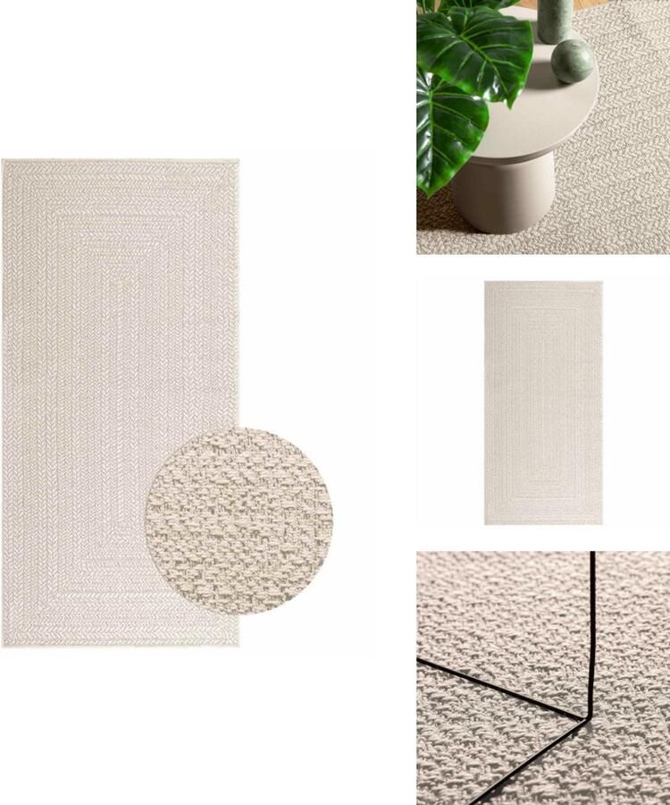 VidaXL Vloerkleed Vloerkleden Tapijt Vloerbedekking Vloerkleed ZIZUR room binnen en buiten 100x200 cm jute look