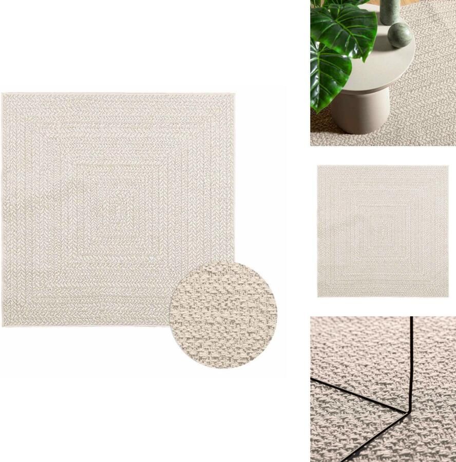 VidaXL Vloerkleed Vloerkleden Tapijt Vloerbedekking Vloerkleed ZIZUR room binnen en buiten 120x120 cm jute look
