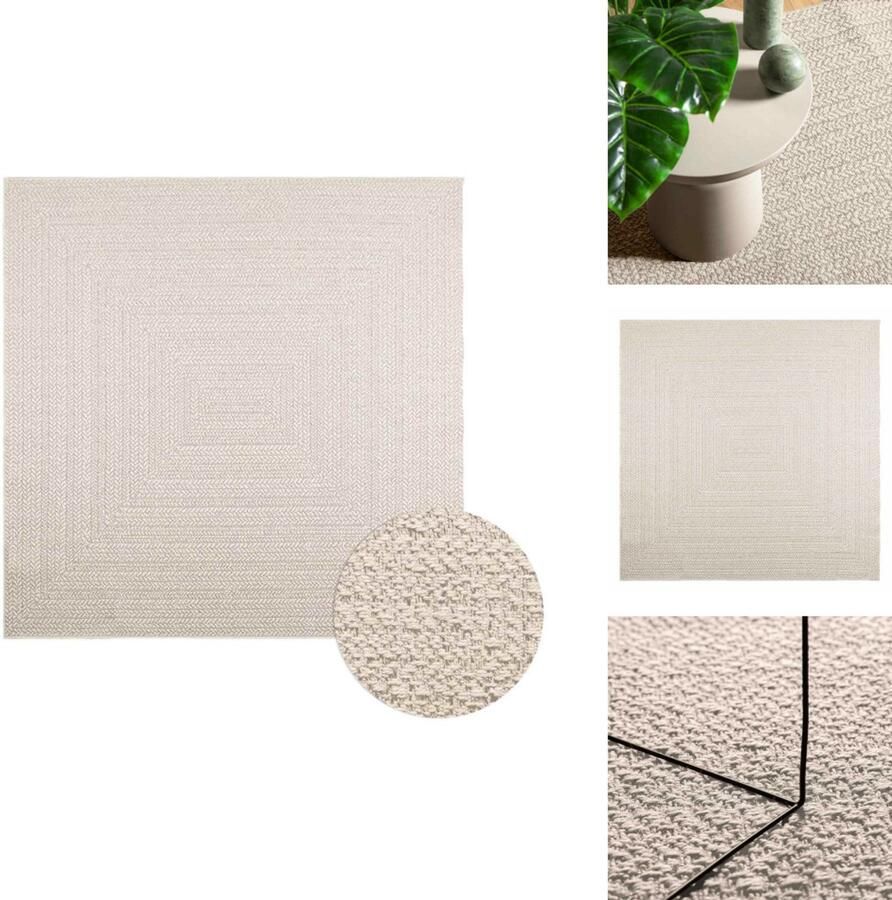 VidaXL Vloerkleed Vloerkleden Tapijt Vloerbedekking Vloerkleed ZIZUR room binnen en buiten 200x200 cm jute look