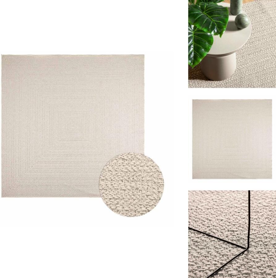 VidaXL Vloerkleed Vloerkleden Tapijt Vloerbedekking Vloerkleed ZIZUR room binnen en buiten 240x240 cm jute look