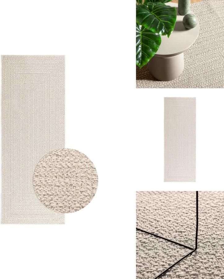 VidaXL Vloerkleed Vloerkleden Tapijt Vloerbedekking Vloerkleed ZIZUR room binnen en buiten 80x200 cm jute look