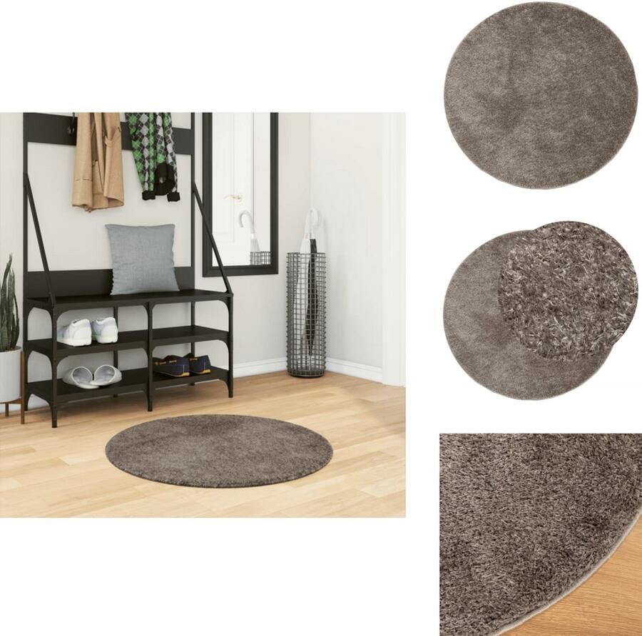 VidaXL Vloerkleed Vloerkleden Tapijt Vloerkleed ISTAN hoogpolig glanzend Ø 80 cm grijs