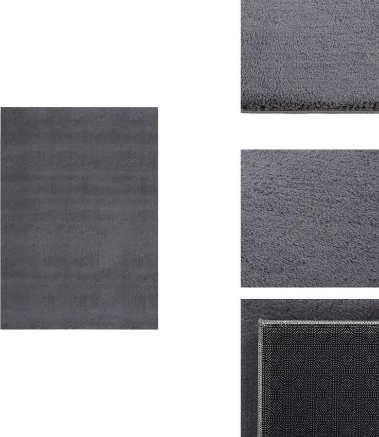 VidaXL Vloerkleed Vloerkleden Tapijt Vloermat Vloerkleed wasbaar korte pool anti-slip 120x170 cm antraciet