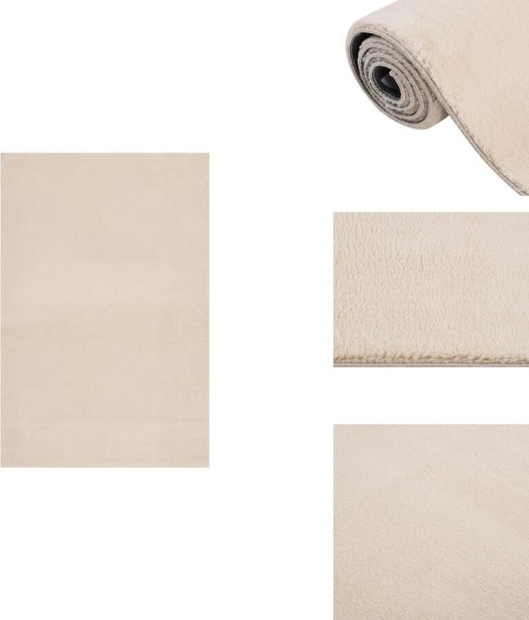 VidaXL Vloerkleed Vloerkleden Tapijt Vloermat Vloerkleed wasbaar korte pool anti-slip 200x290 cm beige
