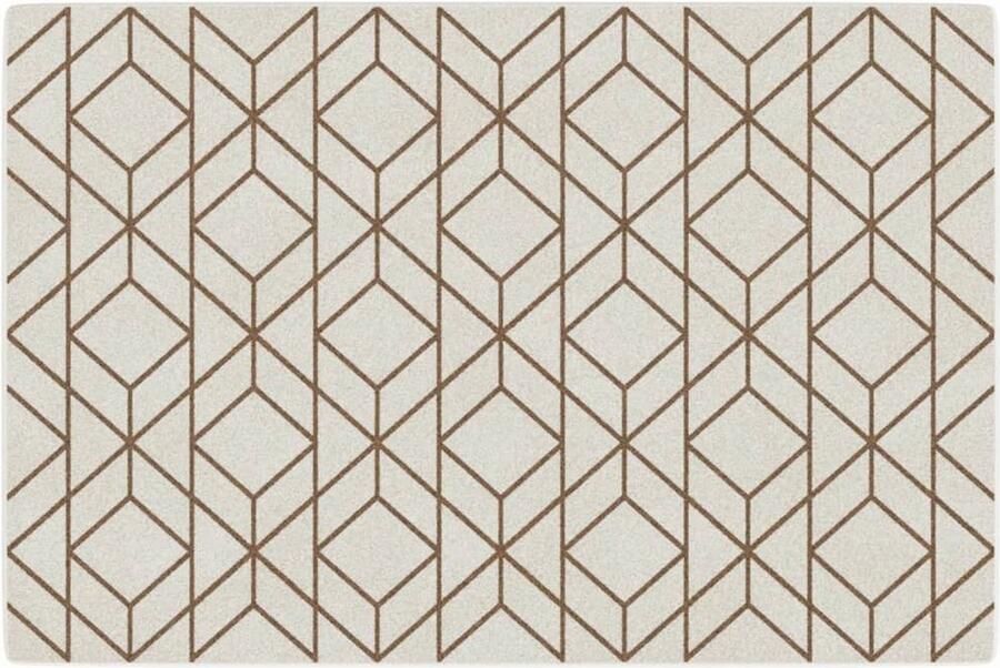 The Living Store Vloerkleed voor binnen buiten laagpolig 120x180 cm meerkleurig Vloerkleed Geometrisch Vloerkleed Multicoloured Vloerkleed Beige Vloerkleed Binnen- En Buitentapijten - Foto 2