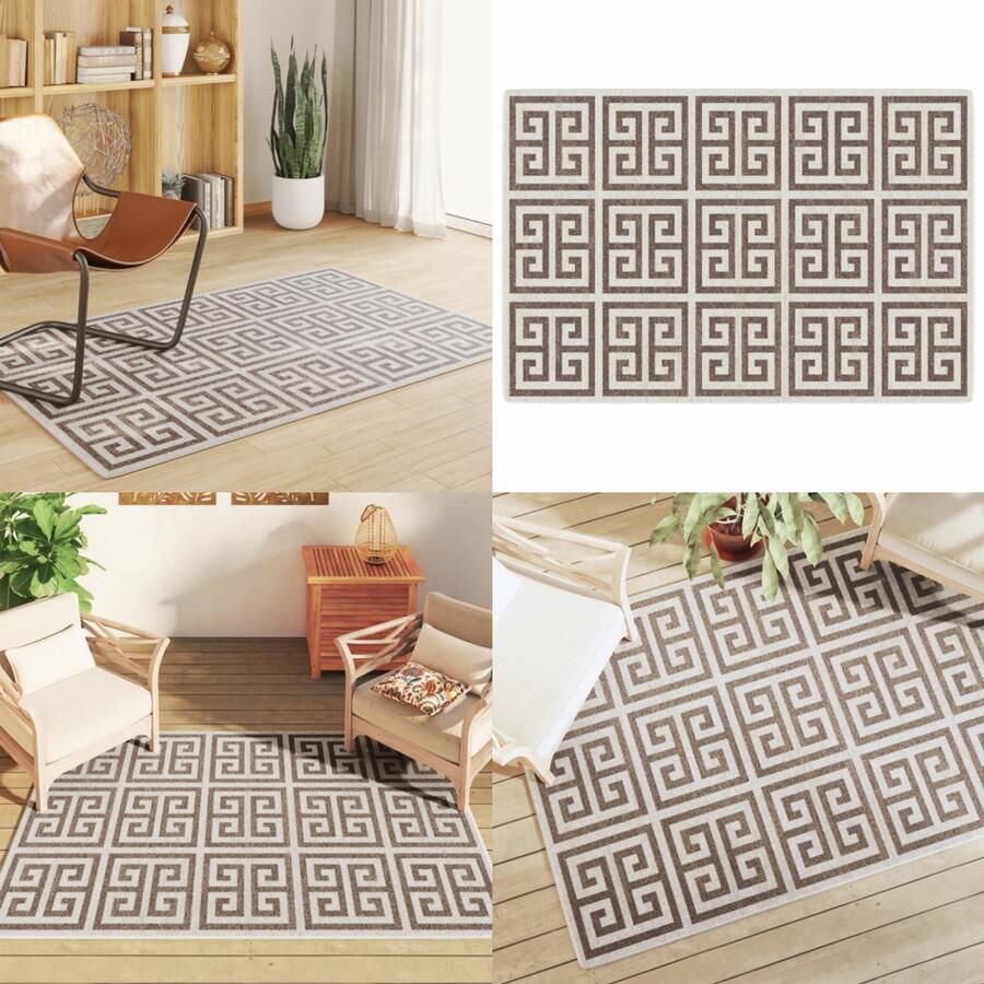 VidaXL Vloerkleed voor binnen buiten laagpolig 120x180 cm meerkleurig Vloerkleed Vloerkleden Tapijt Vloerbedekking