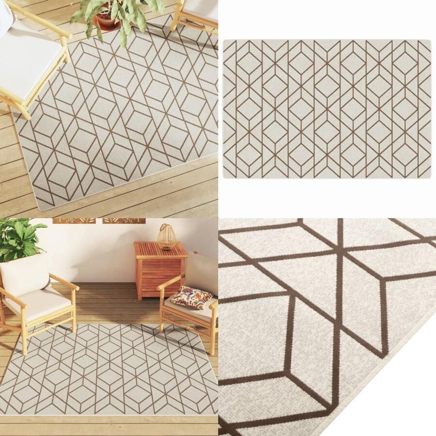 VidaXL Vloerkleed voor binnen buiten laagpolig 120x180 cm meerkleurig Vloerkleed Vloerkleden Tapijt Vloerbedekking