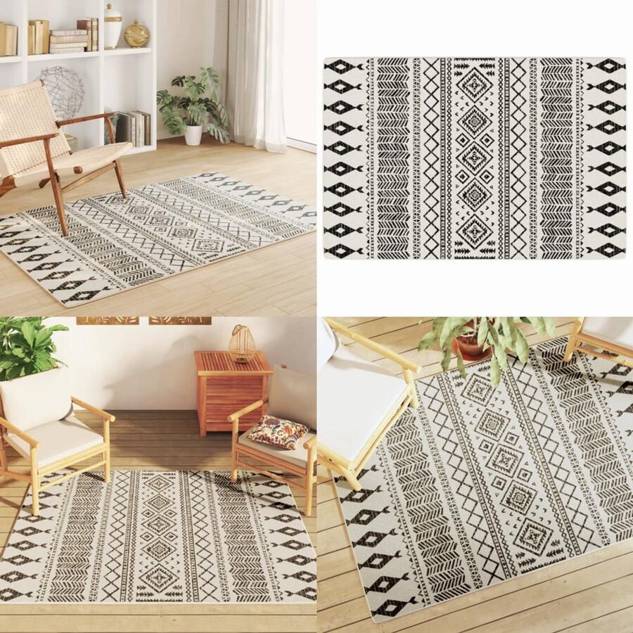 VidaXL Vloerkleed voor binnen buiten laagpolig 120x180 cm meerkleurig Vloerkleed Vloerkleden Tapijt Vloerbedekking - Foto 2