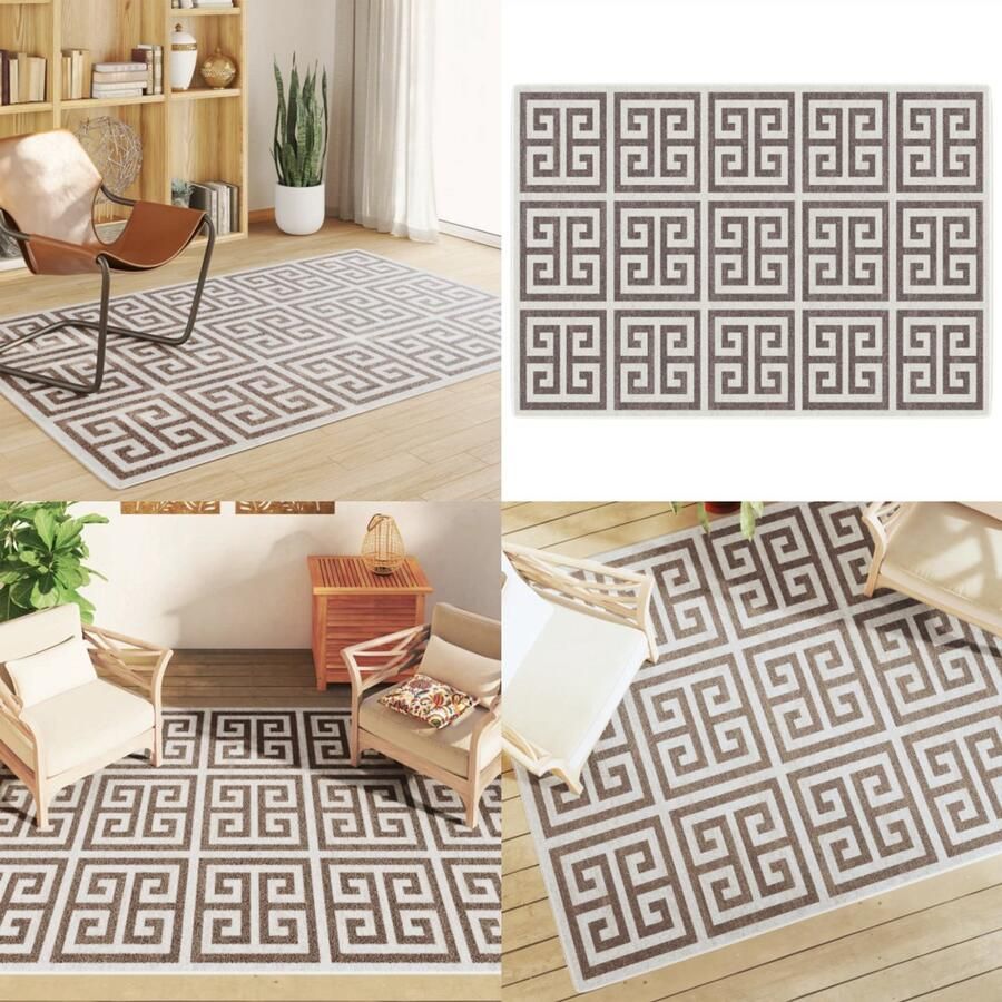 VidaXL Vloerkleed voor binnen buiten laagpolig 160x230 cm meerkleurig Vloerkleed Vloerkleden Tapijt Vloerbedekking