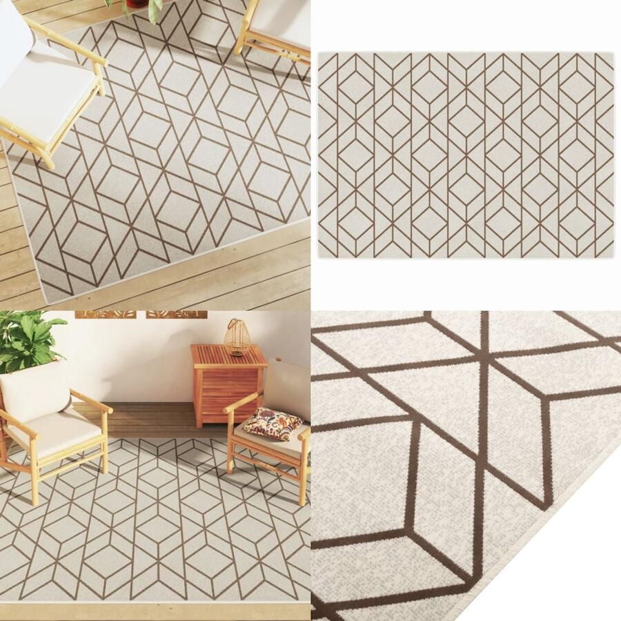 VidaXL Vloerkleed voor binnen buiten laagpolig 160x230 cm meerkleurig Vloerkleed Vloerkleden Tapijt Vloerbedekking