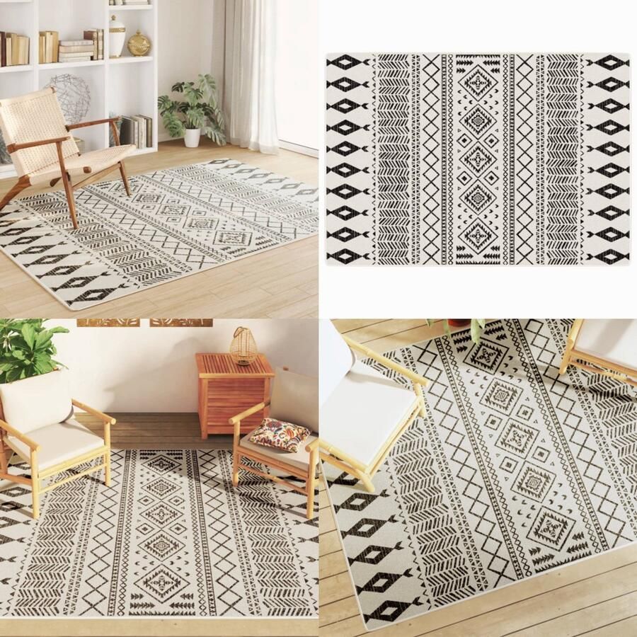 VidaXL Vloerkleed voor binnen buiten laagpolig 160x230 cm meerkleurig Vloerkleed Vloerkleden Tapijt Vloerbedekking