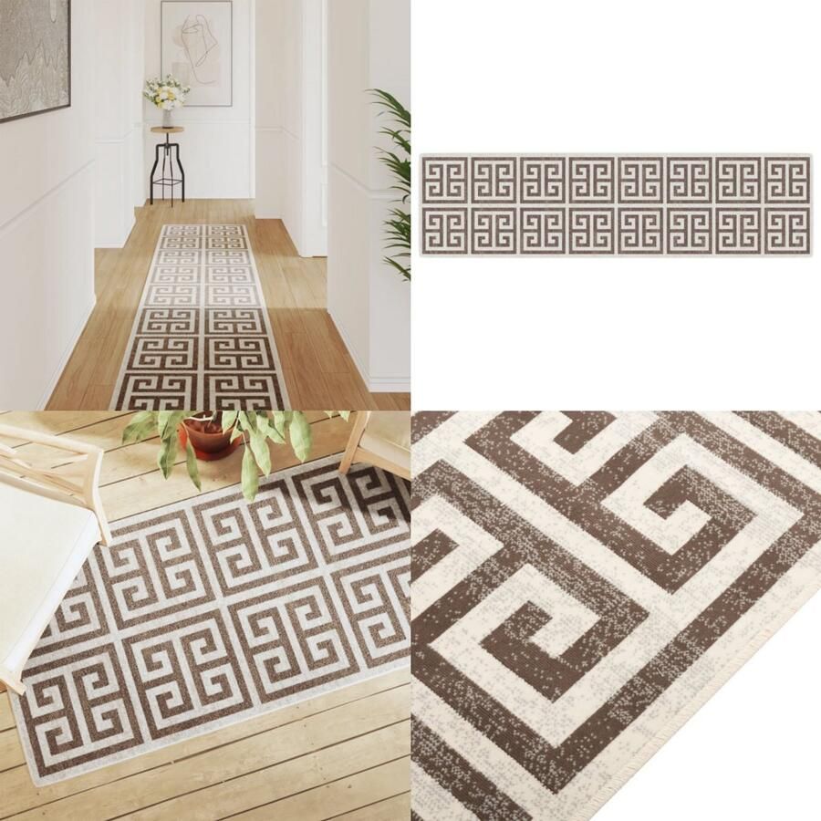 VidaXL Vloerkleed voor binnen buiten laagpolig 80x300 cm meerkleurig Vloerkleed Vloerkleden Tapijt Vloerbedekking