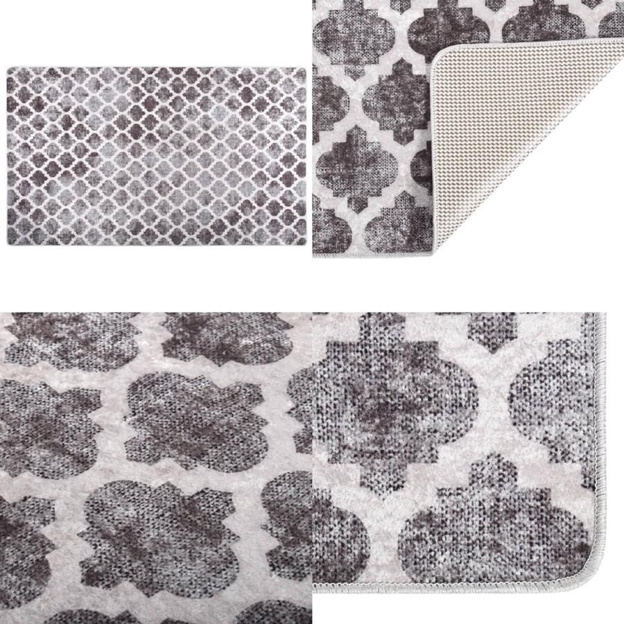 VidaXL Vloerkleed wasbaar anti-slip 120x170 cm meerkleurig Vloerkleed Vloerkleden Tapijt Vloerbedekking