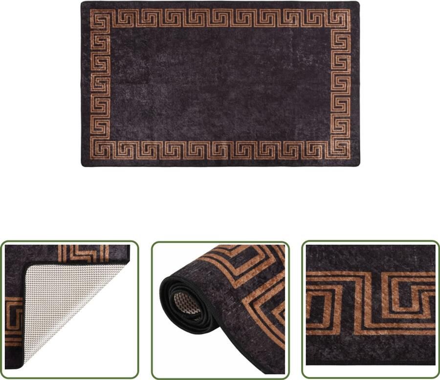 VidaXL Vloerkleed Wasbaar Anti-slip 120x170 cm Vloerkleed Tapijt Woonkamer Slaapkamer Gezellig Warm Gevoel Design Modern Anti Slip Geluiddempend Makkelijk Reinigen Polyester