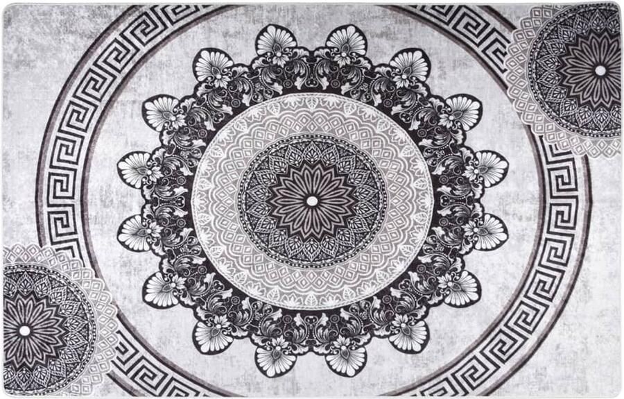 VidaXL Vloerkleed Wasbaar Anti-slip 160x230 cm Vloerkleed Fluweel Multikleurig Warm Gevoel Zachtheid Geluiddempend Antislip Wasmachine Bestendig Modern Design - Foto 2