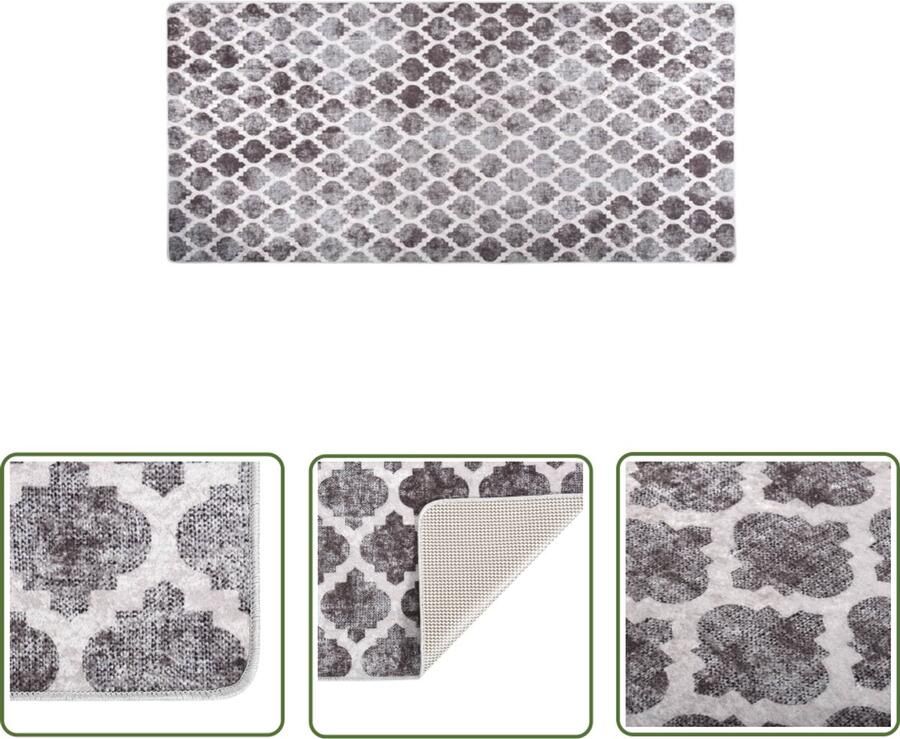 VidaXL Vloerkleed Wasbaar Anti-slip 80x300 cm Vloerkleden Vloerkleed Multicolour Fluweel Vloerkleed Warmtegevend Vloerkleed Geluid Absorberend Vloerkleed Antislip Vloerkleed Wasbaar Vloerkleed