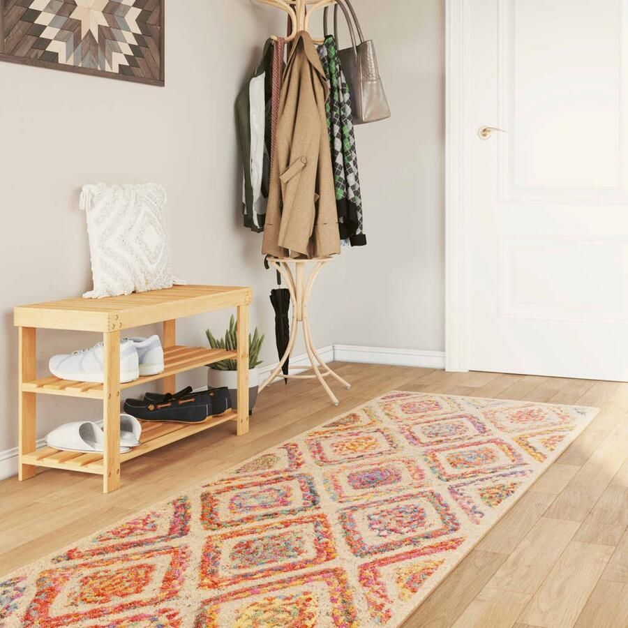 VidaXL Vloerkleed Wasbaar Anti-slip 80x300 cm Vloerkleed Multicoloured Rug Digitale Print Fluweel Antislip Wasbaar Warm Gevoel Gezellig - Foto 2