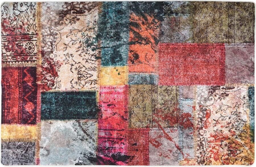 VidaXL Vloerkleed Wasbaar Anti-slip 80x150 cm Vloerkleed Fluweel Vloerkleed Multicoloured Rug Warm Gevoel Zachte Vloerbedekking Geluiddempend Vloerkleed Antislip Vloerkleed Modern Vloerkleed - Foto 2