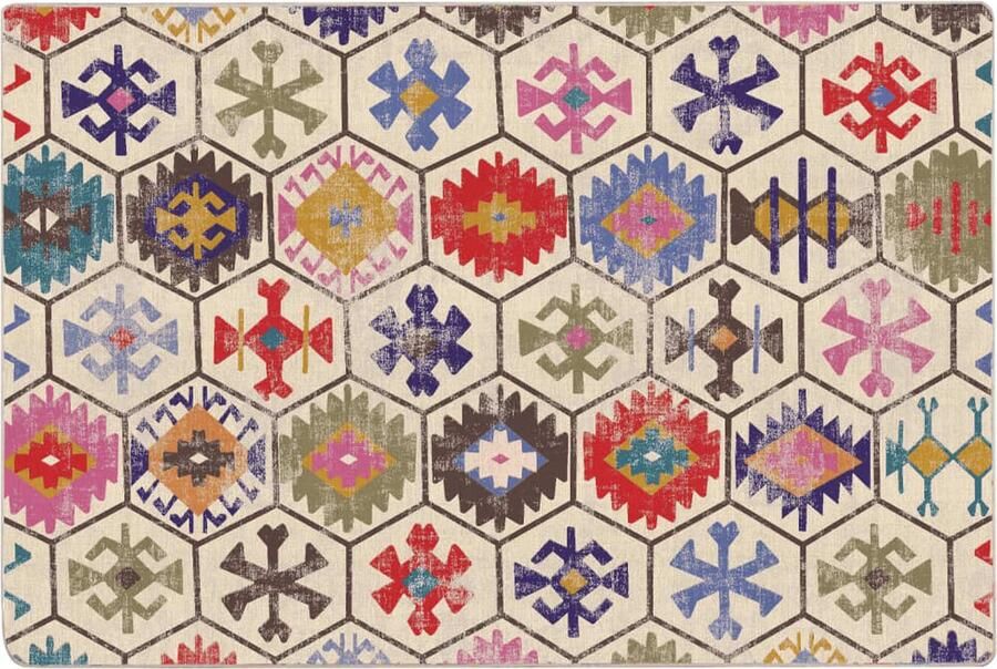 VidaXL Vloerkleed Wasbaar Antislip 120x180 cm Vloerkleden Multikleuren Vloerkleed Fluweel Vloerkleed Anti Slip Vloerkleed Zachte Vloerkleed Groot Vloerkleed Salon Vloerkleed Slaapkamer Vloerkleed