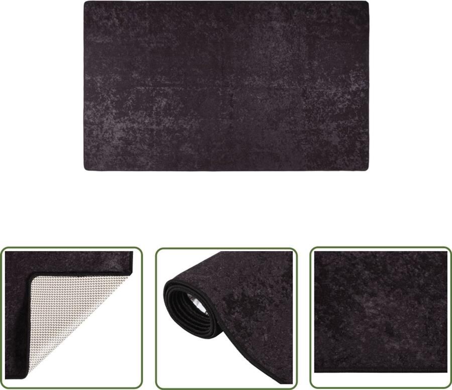 VidaXL Vloerkleed Wasbaar Antislip Antraciet 150x230 cm Vloerkleden Vloerkleed Antraciet Fluweel Vloerkleed Antislip Vloerkleed Wasbare Vloerkleed Groot Vloerkleed Woonkamer Vloerkleed Slaapkamer Vloerkleed