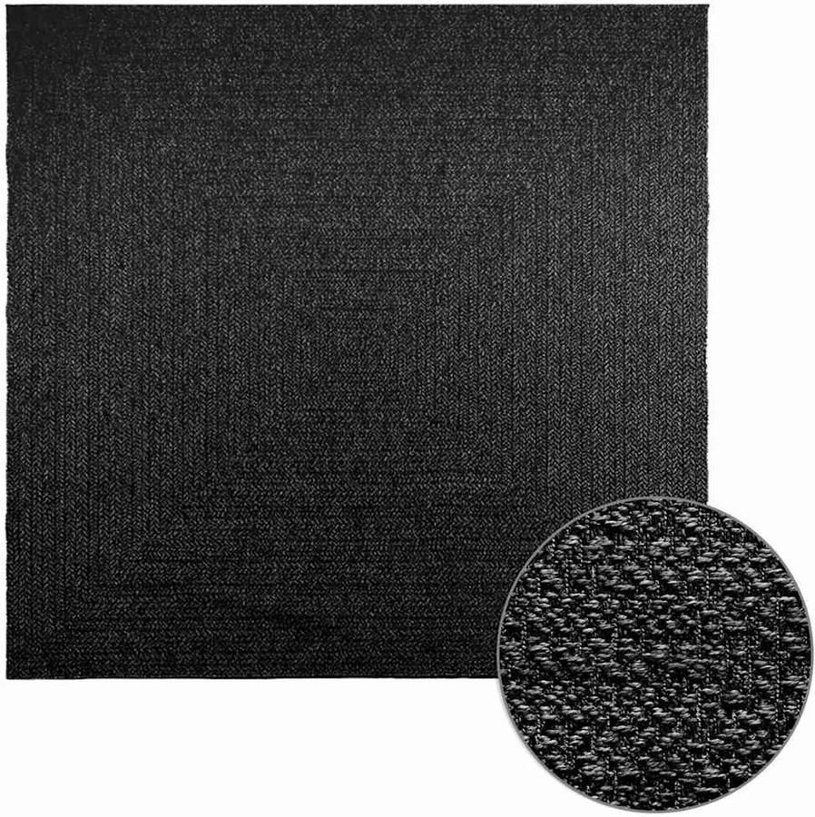 FIONERA Vloerkleed ZIZUR binnen en buiten 240x240cm jute look antraciet