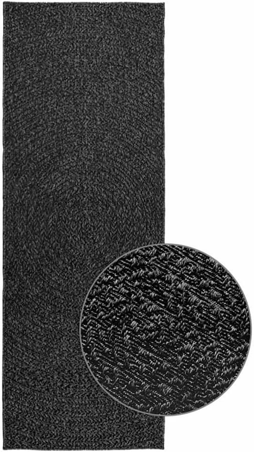 VidaXL Vloerkleed ZIZUR 80x200 cm Jute Look Antraciet Vloerkleed Tuintapijt Outdoor Tapijt Antieke Vloerkleed Modern Vloerkleed - Foto 2