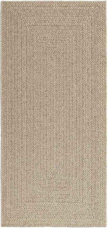 VidaXL Vloerkleed ZIZUR Beige 100x200 cm Jute Look Vloerkleed Outdoor Tapijt Binnentapijt Beige Vloerkleed Jute Look - Foto 2