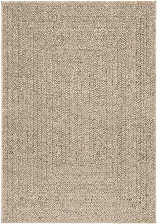 VidaXL Vloerkleed ZIZUR Beige 120x170 cm Jute Look Vloerkleed Outdoor Tapijten Terras Tapijt Balkon Tapijt Jute Look