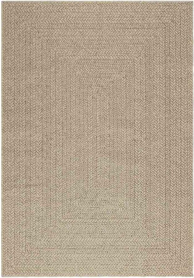 VidaXL Vloerkleed ZIZUR Beige 140x200 cm Jute look Vloerkleed Jute Look Outdoor Tapijt Balkontapijt Terras Tapijt